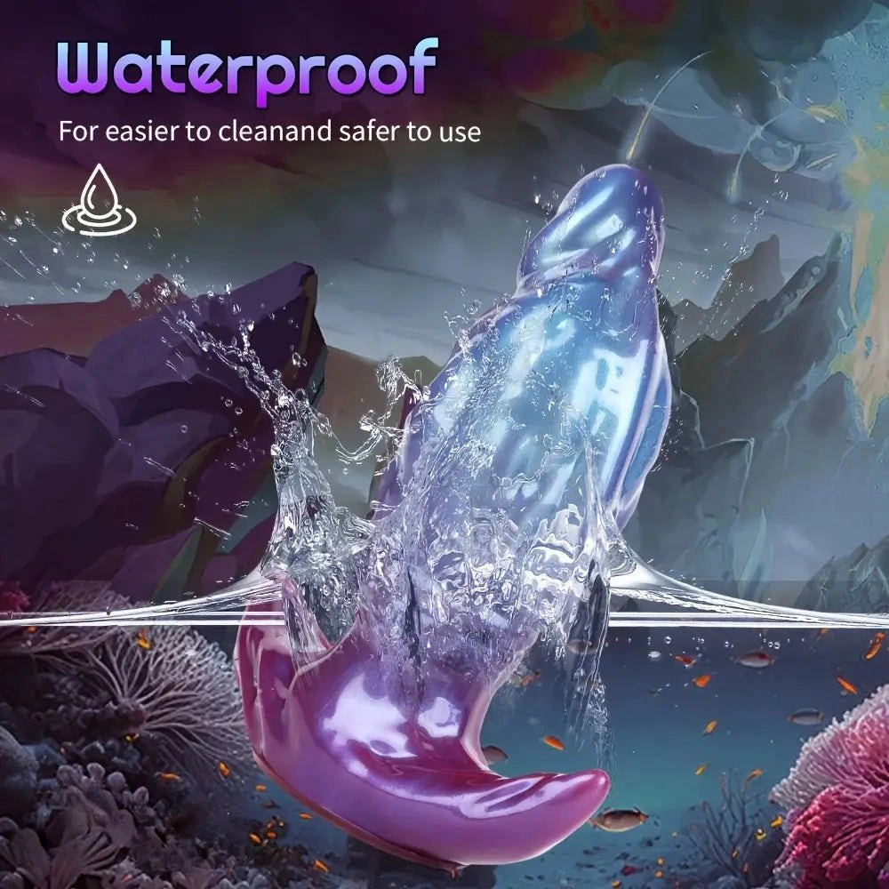 Blue-purple iridescent silicone anal plug, photo 5