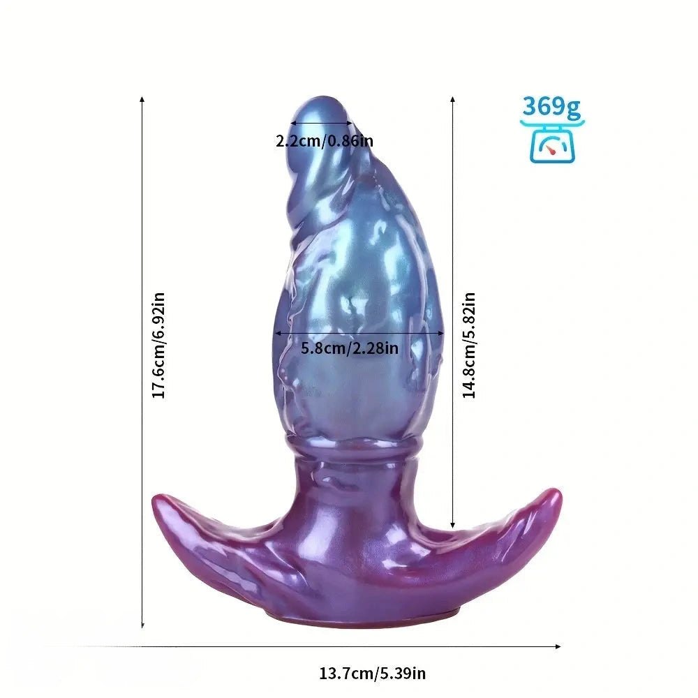 Blue-purple iridescent silicone anal plug, photo 7