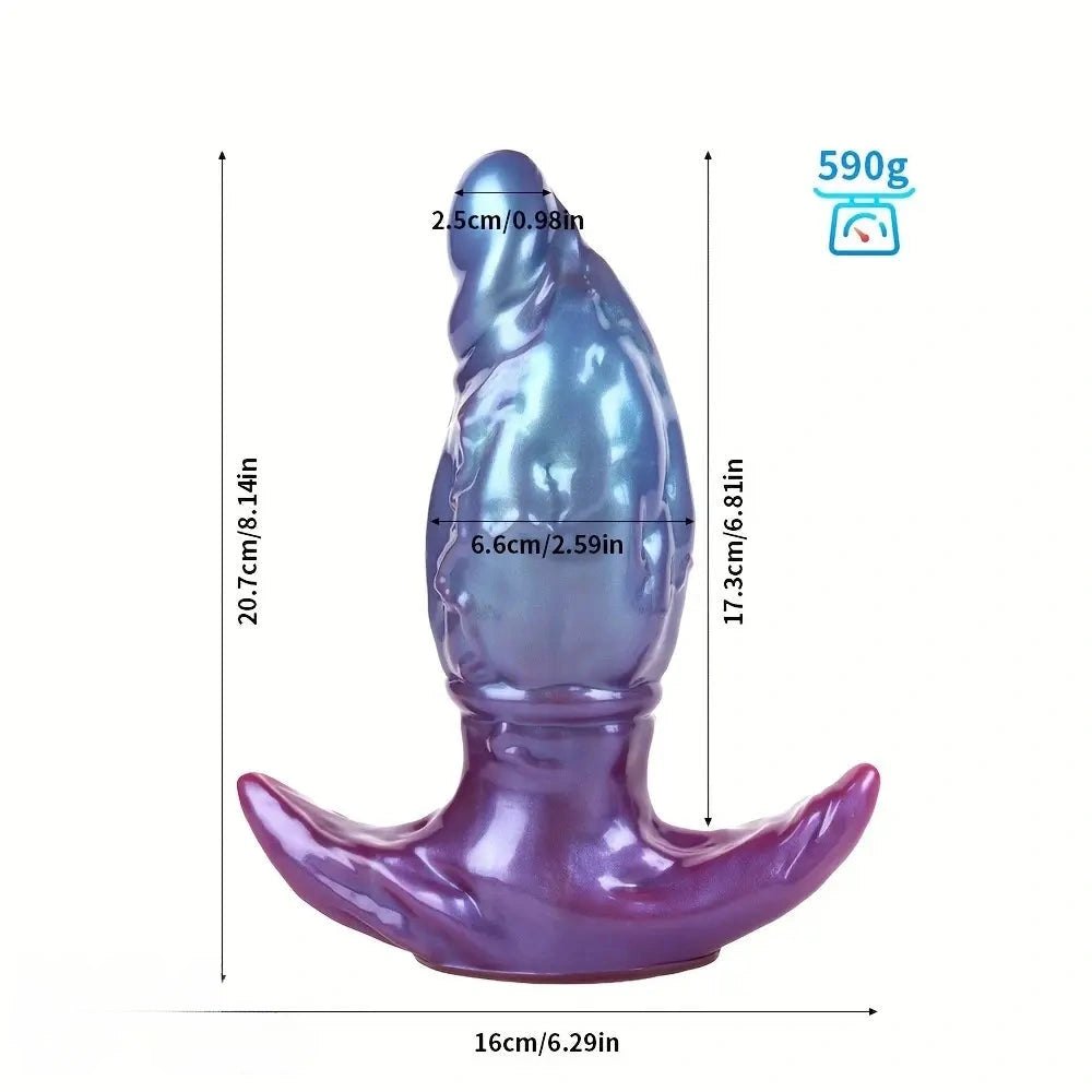 Blue-purple iridescent silicone anal plug, photo 8