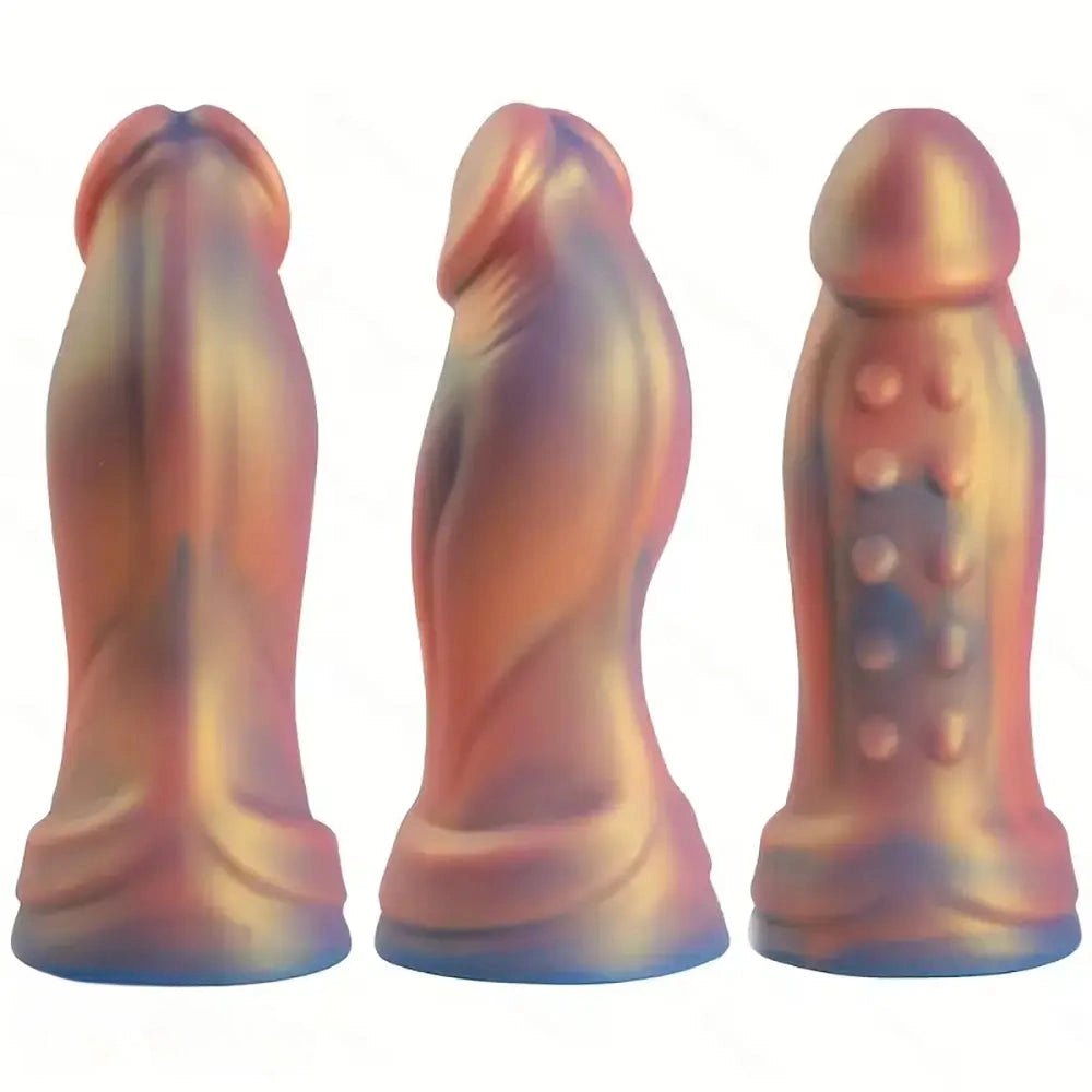 Iridescent bumpy fantasy dildo, photo 2