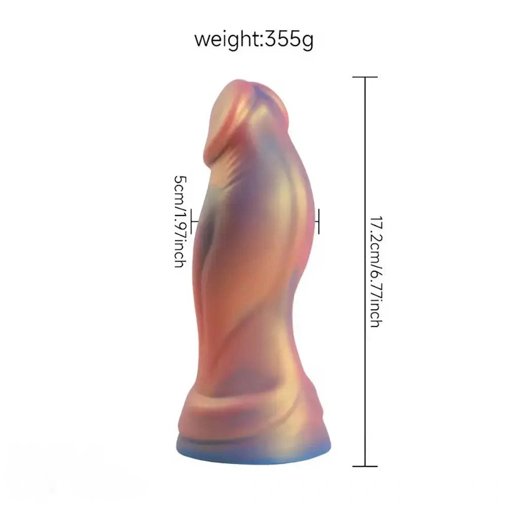 Iridescent bumpy fantasy dildo, photo 3