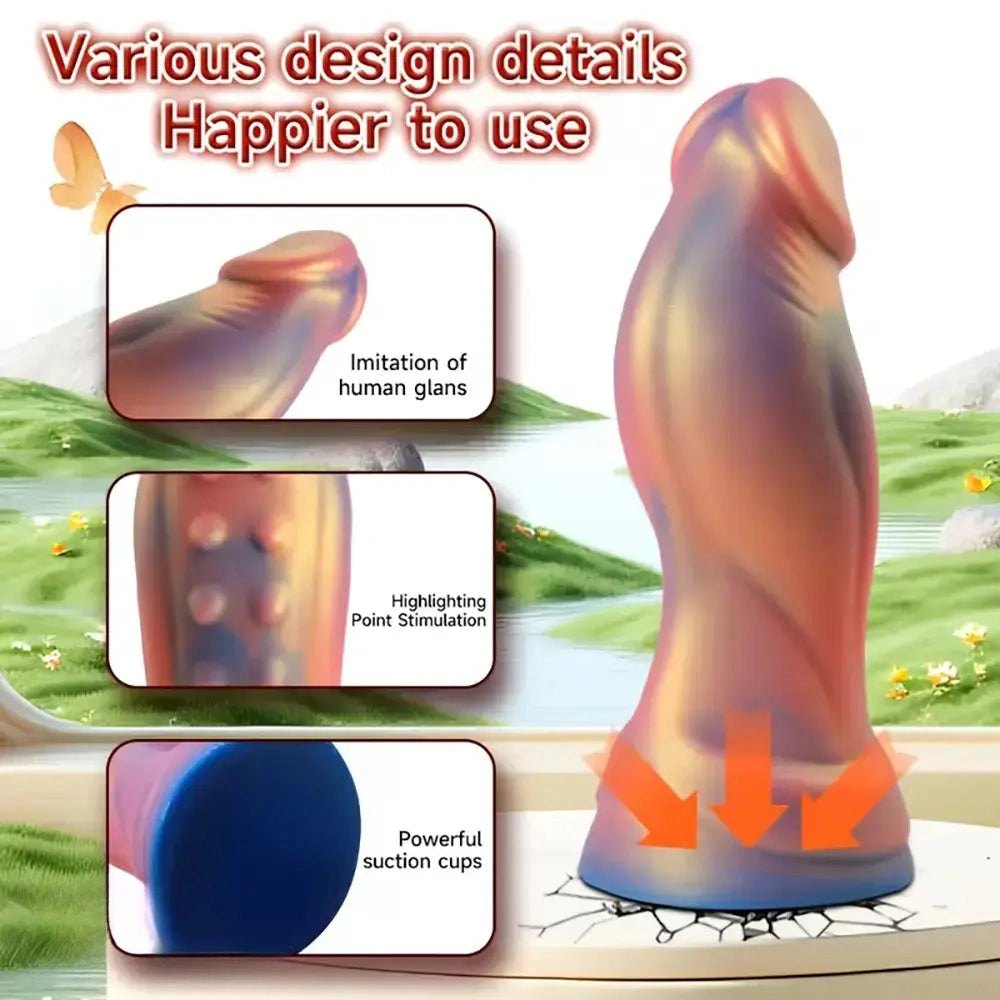 Iridescent bumpy fantasy dildo, photo 6