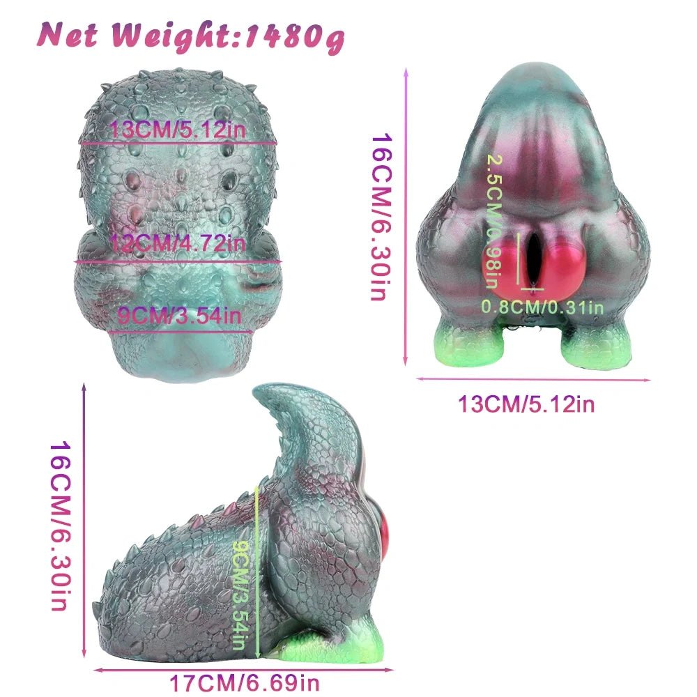 Iridescent teal and rose lizard scale masturbator, photo 13