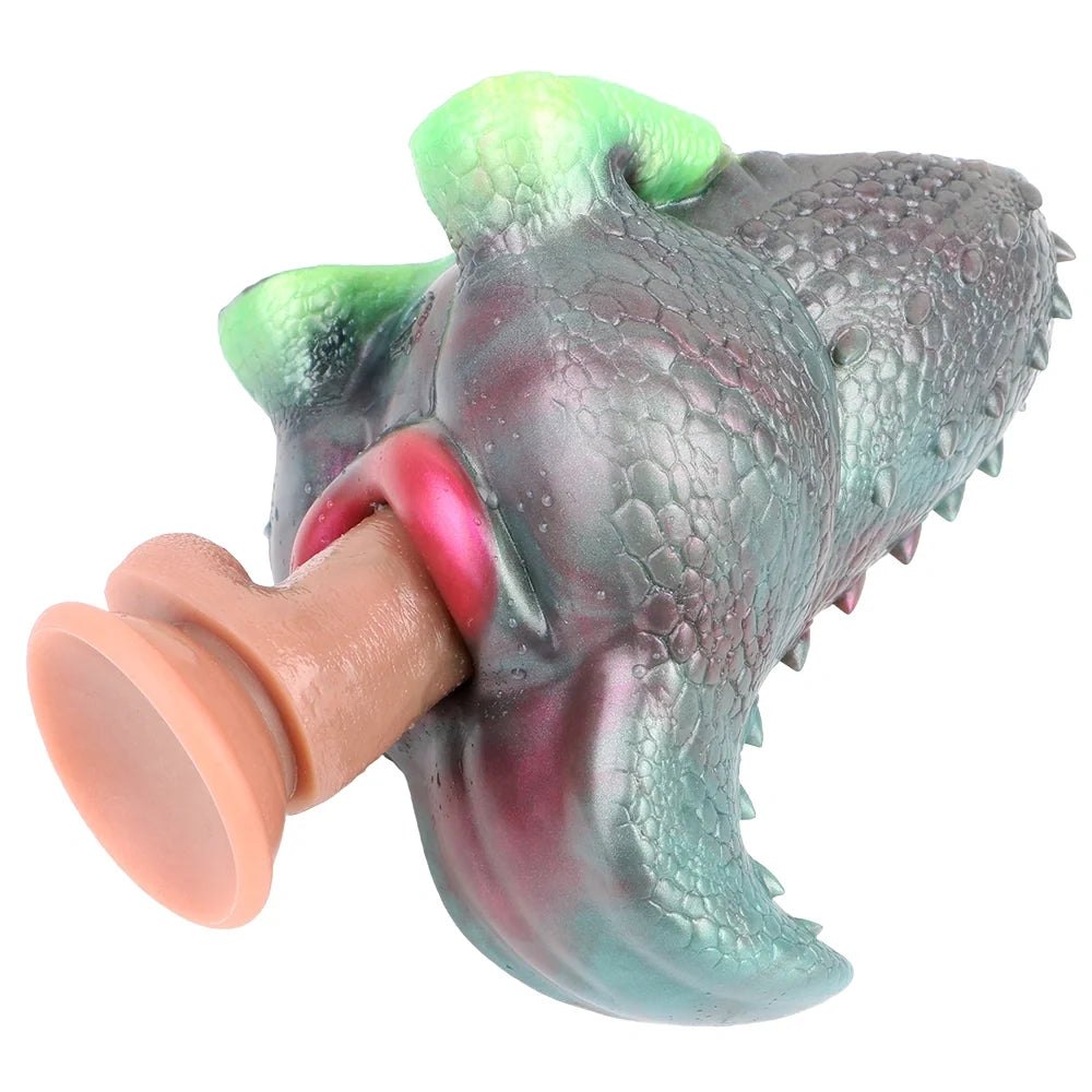 Iridescent teal and rose lizard scale masturbator, photo 4