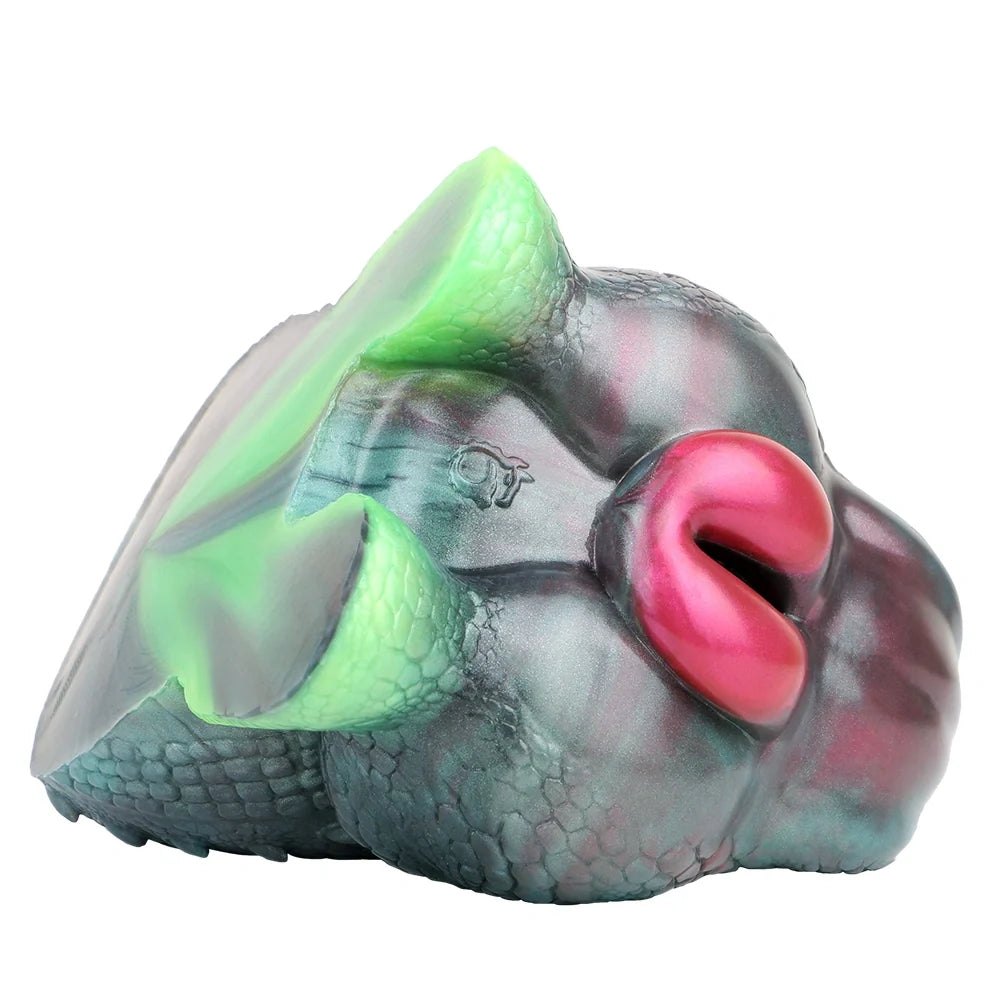 Iridescent teal and rose lizard scale masturbator, photo 6
