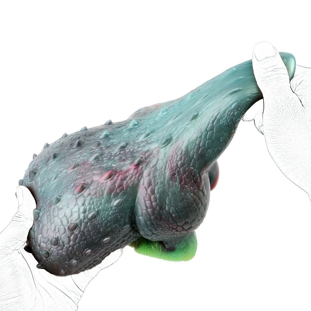 Iridescent teal and rose lizard scale masturbator, photo 7