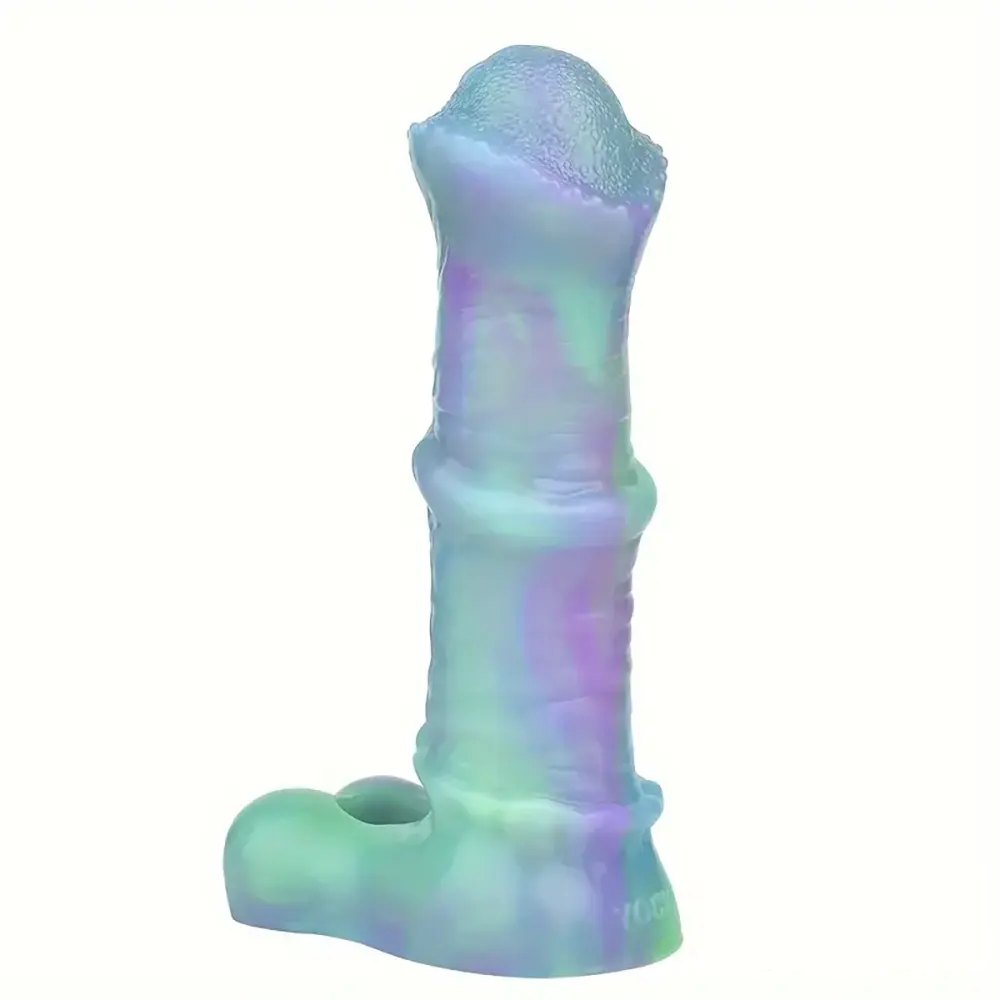 Iridescent ribbed dildo sleeve, photo 1