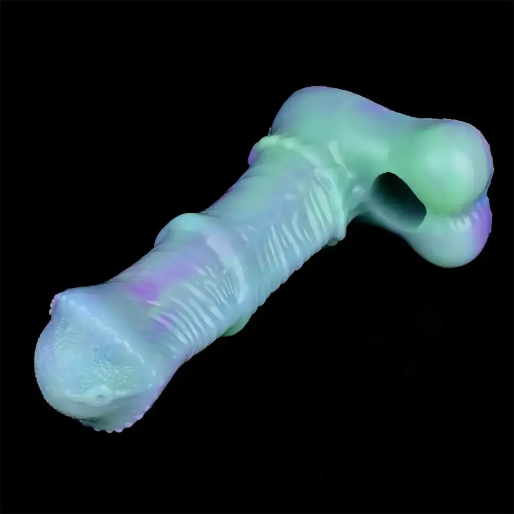 Iridescent ribbed dildo sleeve, photo 6
