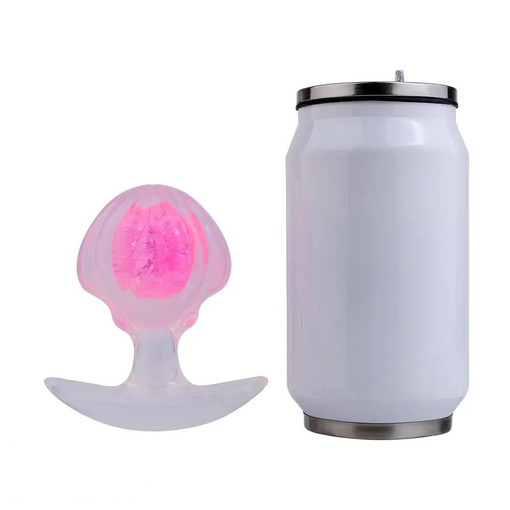 Pink jelly core silicone butt plug