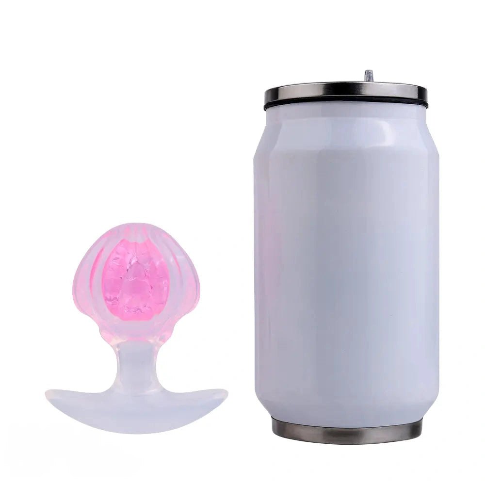 Pink jelly core silicone butt plug