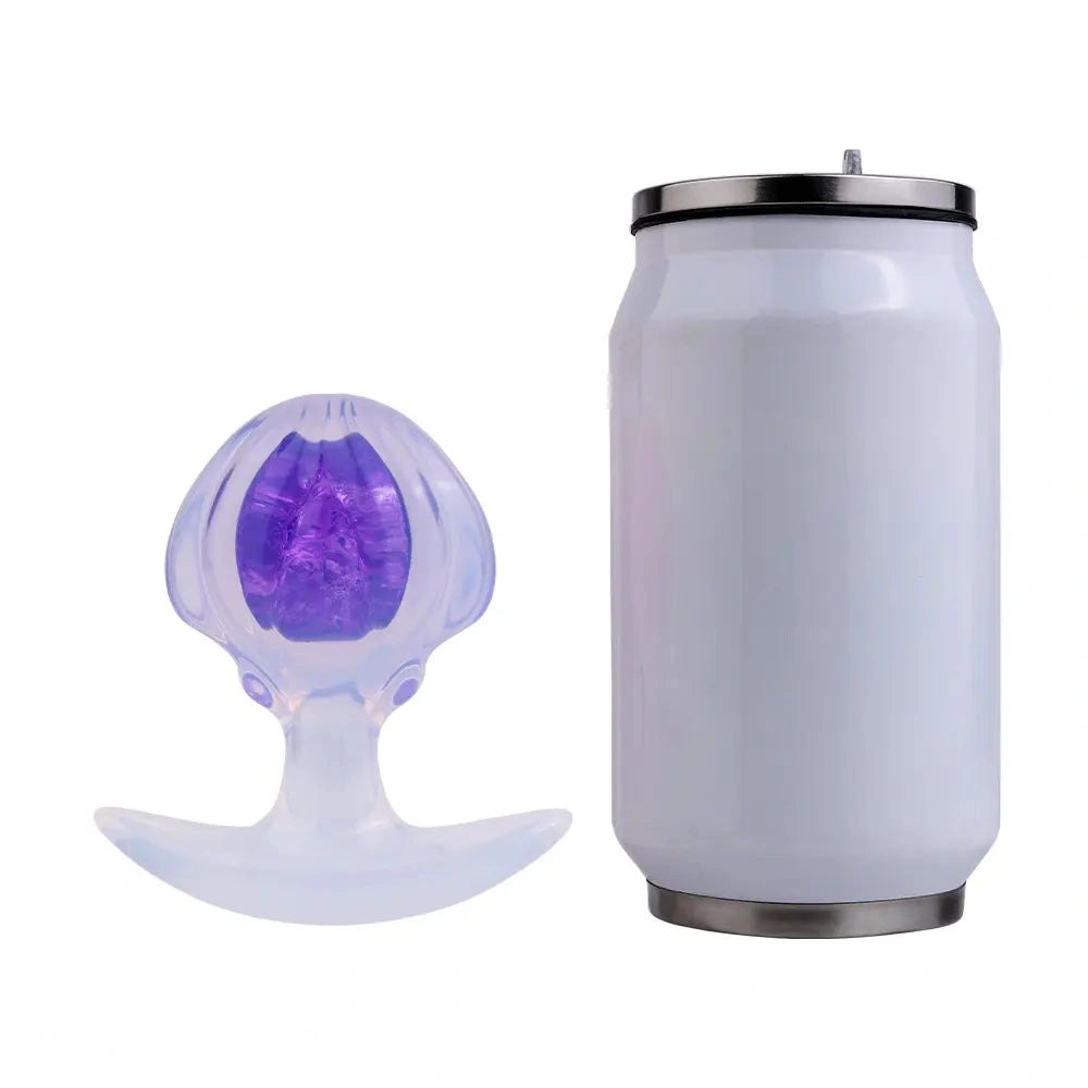 Purple jelly core silicone butt plug