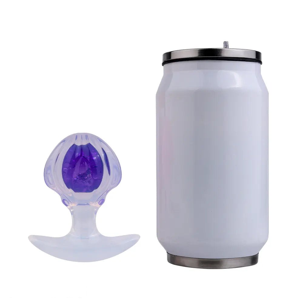 Purple jelly core silicone butt plug