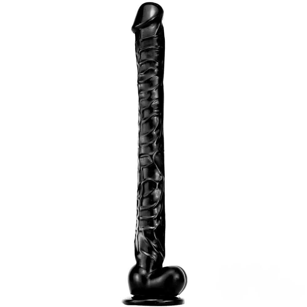 Black jelly realistic pvc dildo