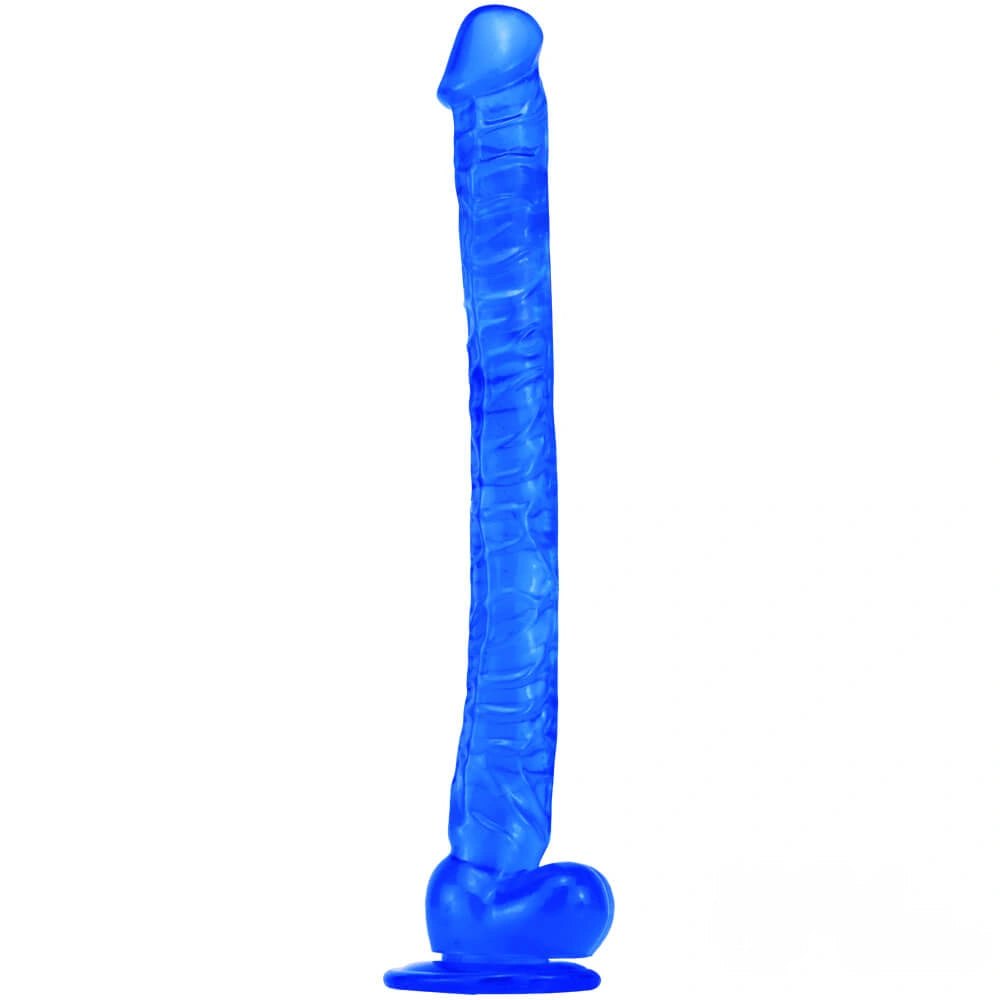 Blue jelly realistic pvc dildo