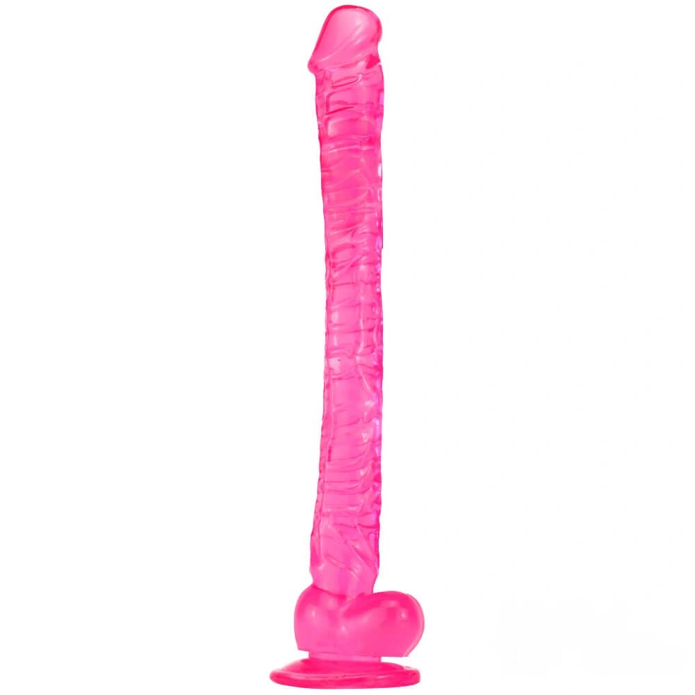 Pink jelly realistic pvc dildo