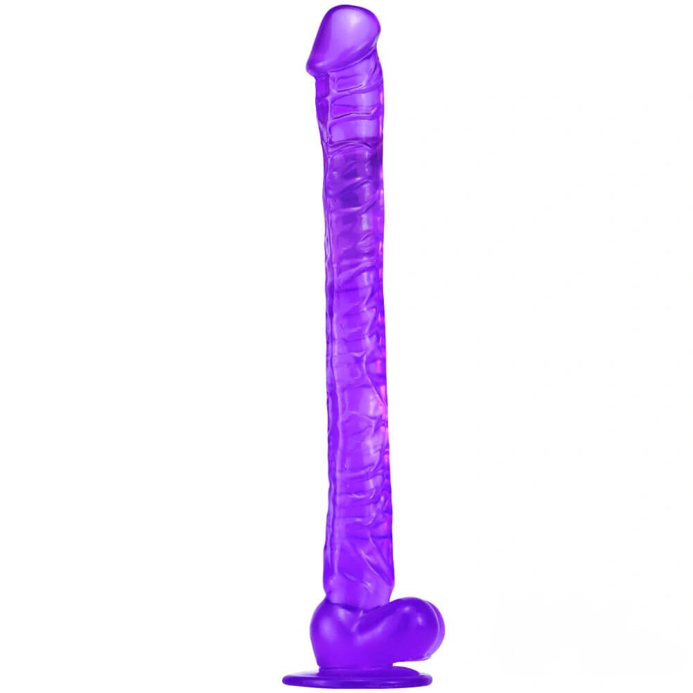 Purple jelly realistic pvc dildo