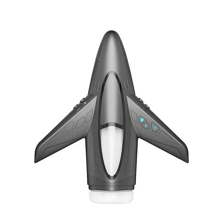 Black jet fighter shaped heated male masturbator