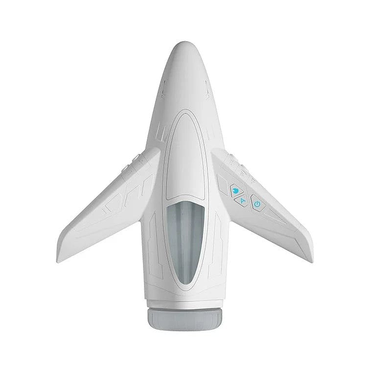 White jet fighter shaped heated male masturbator