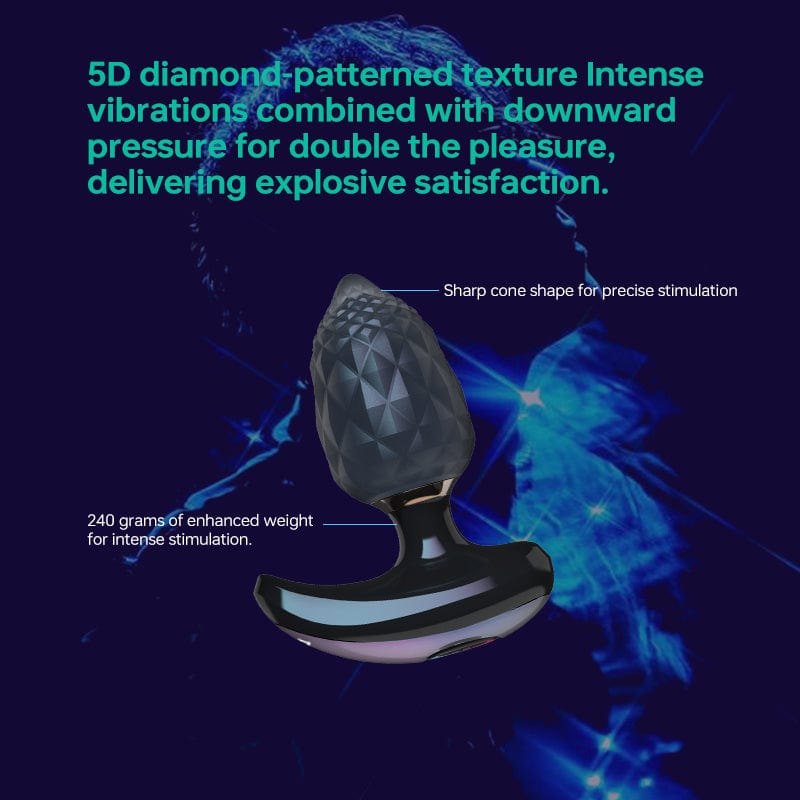 Black jeweled app-controlled anal plug, photo 6