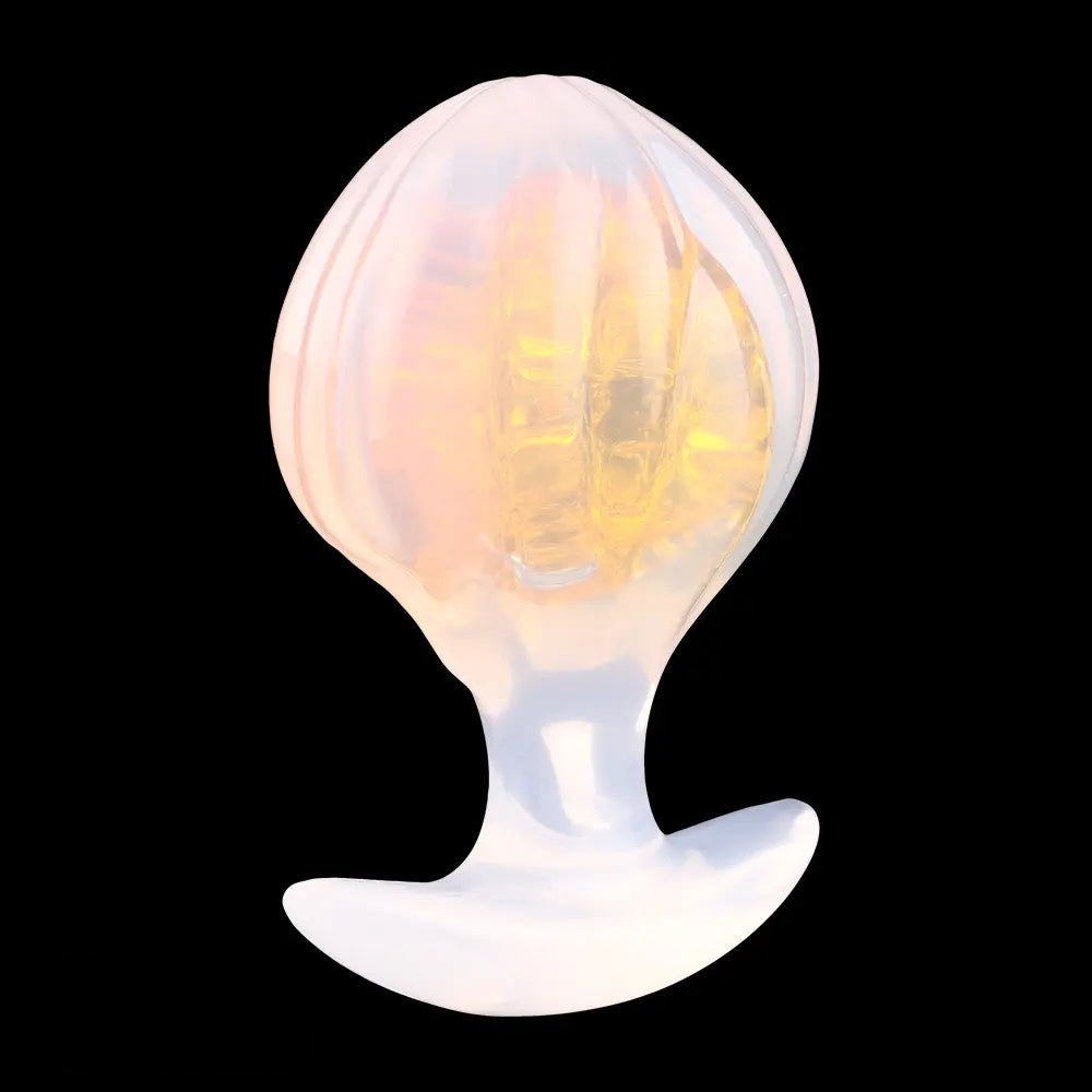Jeweled silicone butt plug with flared base, photo 11