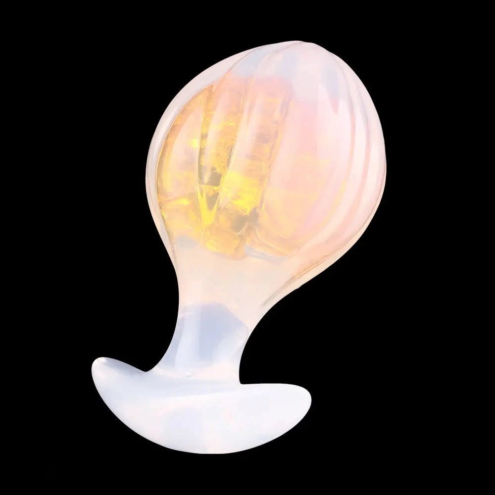 Jeweled silicone butt plug with flared base, photo 13