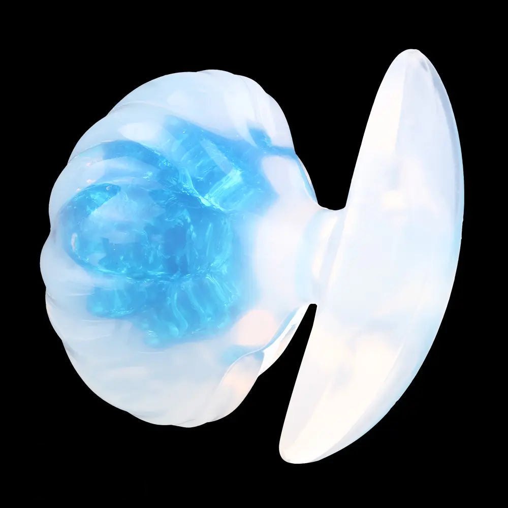 Jeweled silicone butt plug with flared base, photo 14