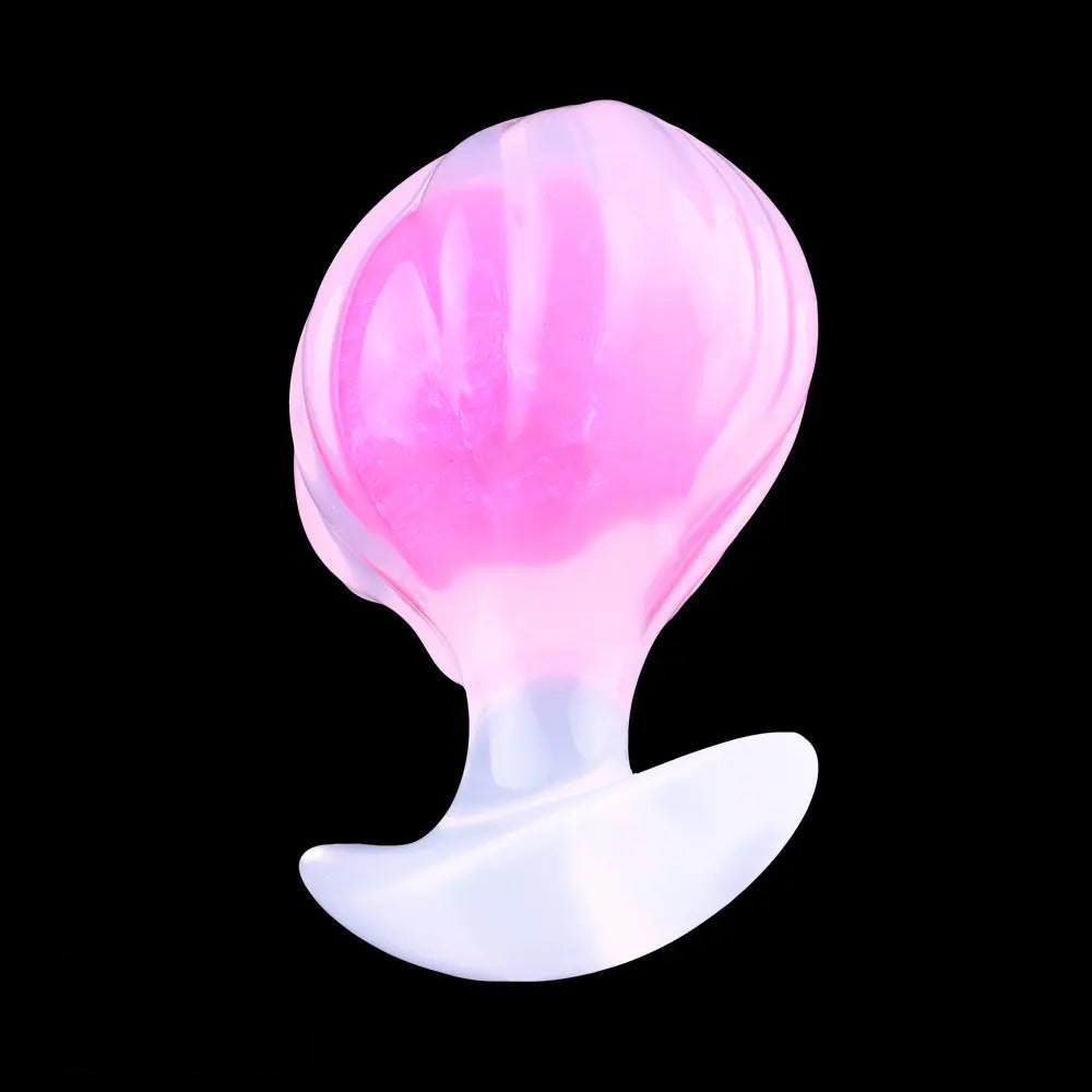 Jeweled silicone butt plug with flared base, photo 3