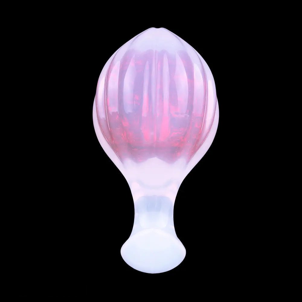 Jeweled silicone butt plug with flared base, photo 6