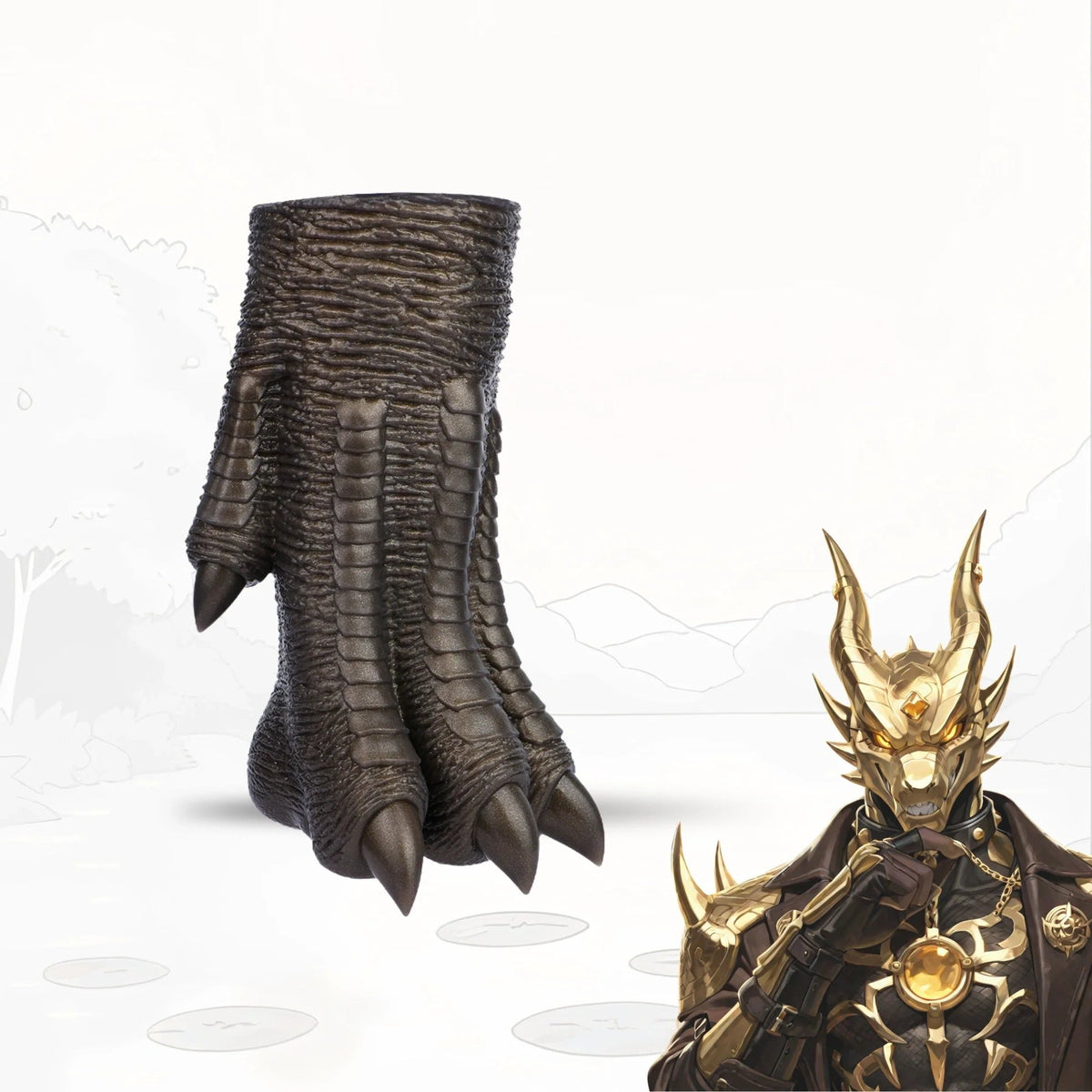 Bronze-gold reptile paw masturbator, photo 1