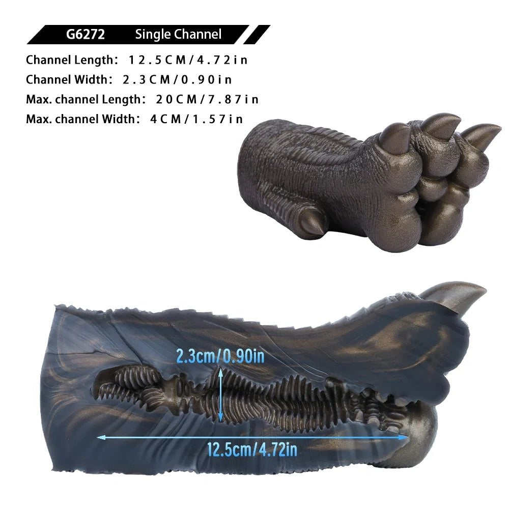 Bronze-gold reptile paw masturbator, photo 13