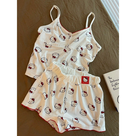 Kitten print suspender pajama set, photo 1