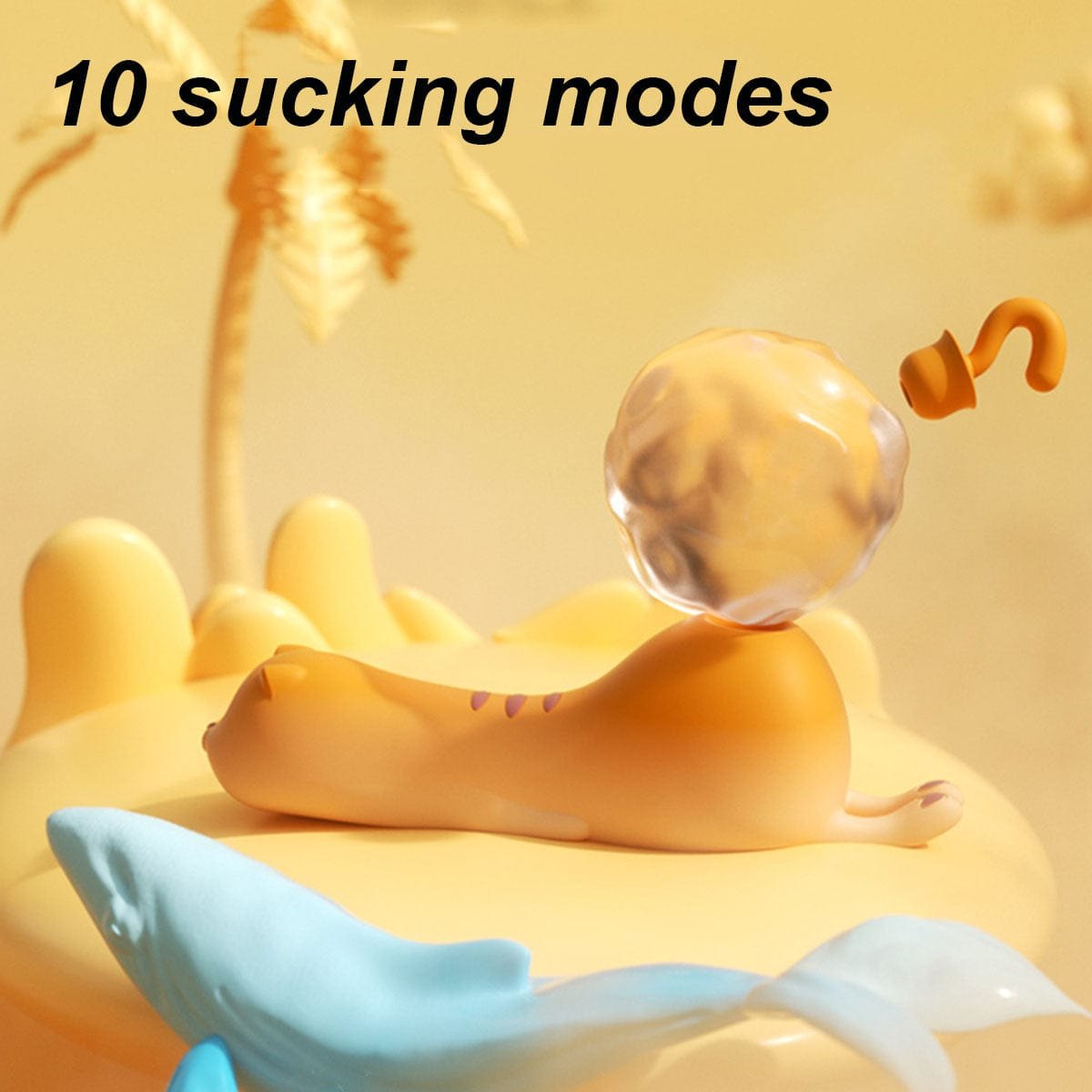 Tan kitten-shaped clit suction vibrator, photo 2