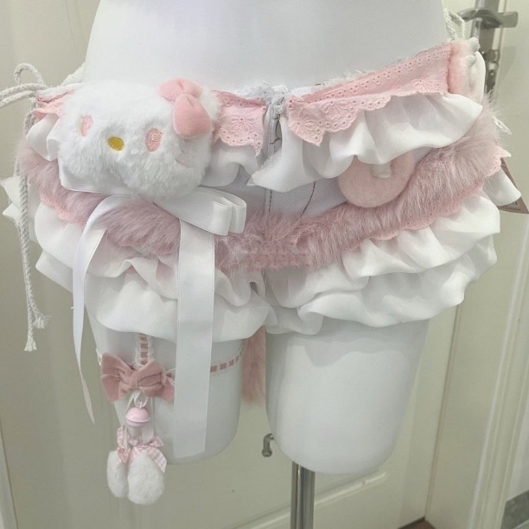 Kitten suspender top shorts lingerie set, photo 4