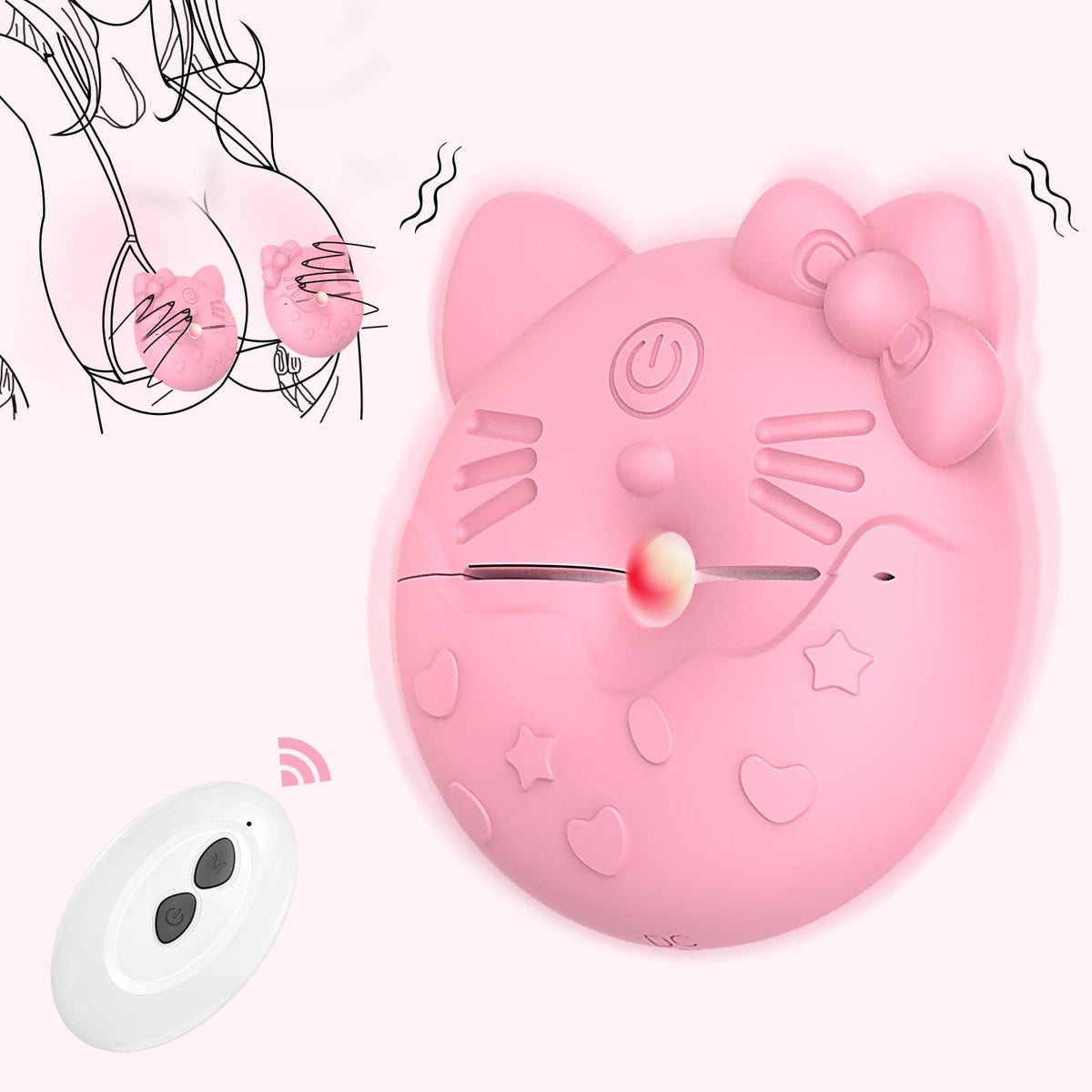 Cat face silicone nipple vibrators, photo 5