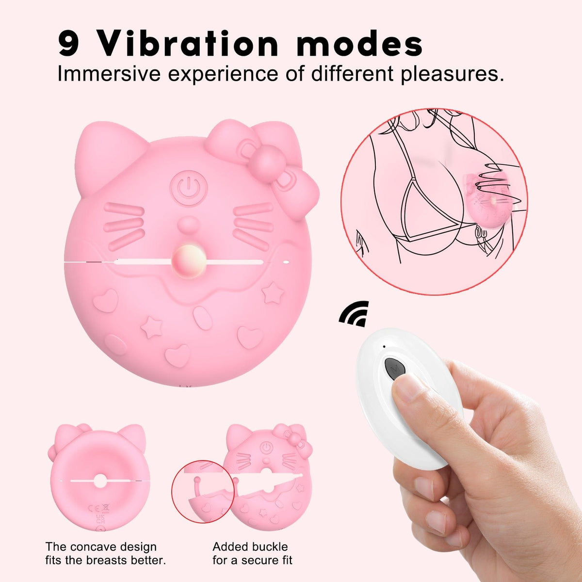 Cat face silicone nipple vibrators, photo 6