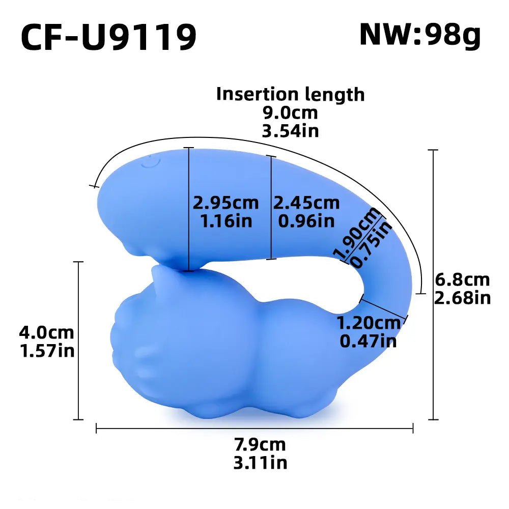 Blue silicone cat shaped vibrator
