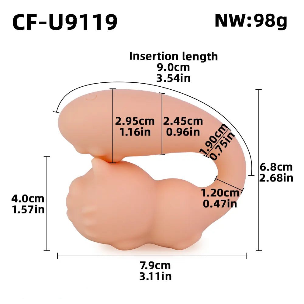 Flesh silicone cat shaped vibrator