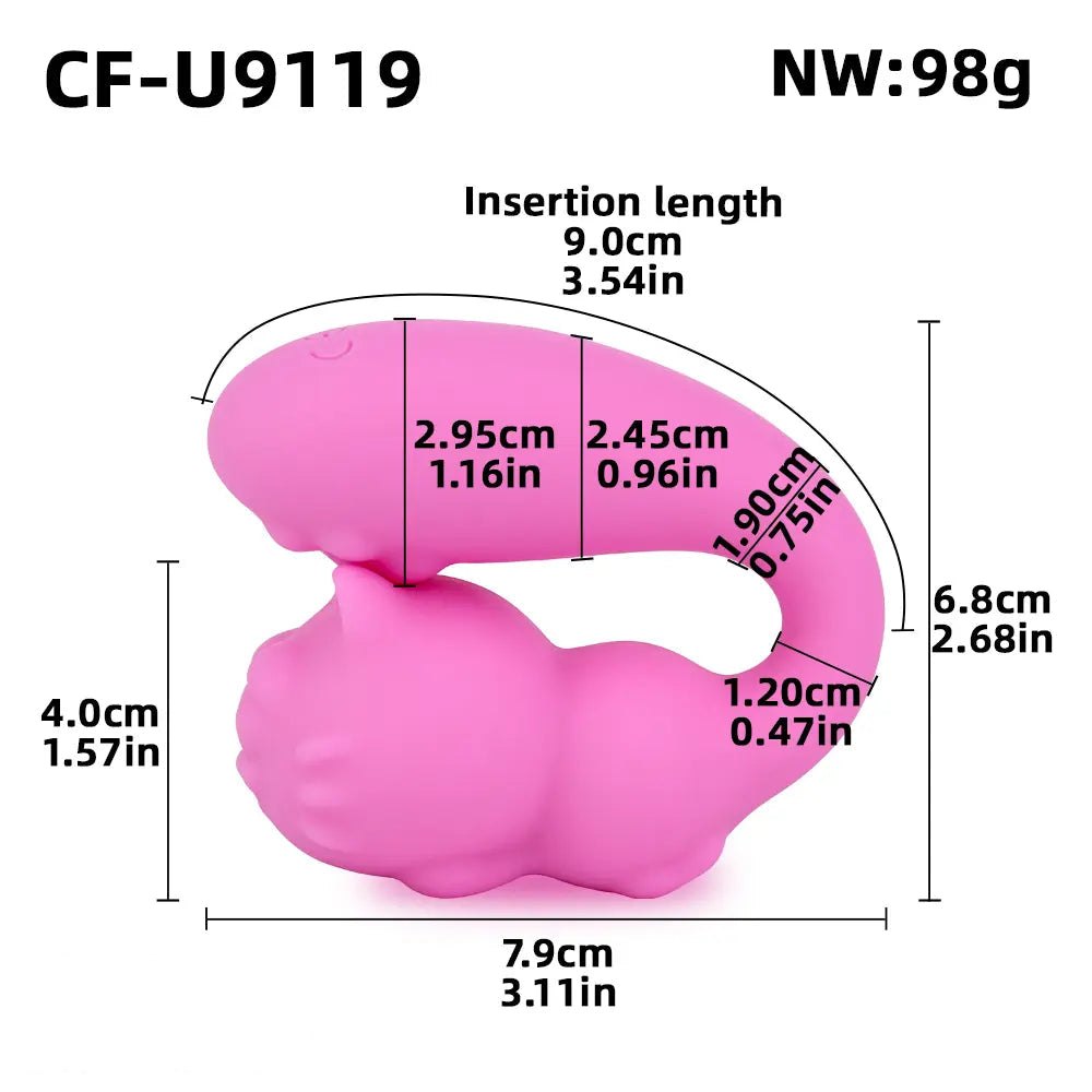 Pink silicone cat shaped vibrator