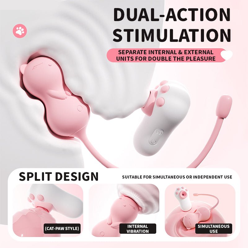 Pink silicone suction and egg vibrator set, photo 2