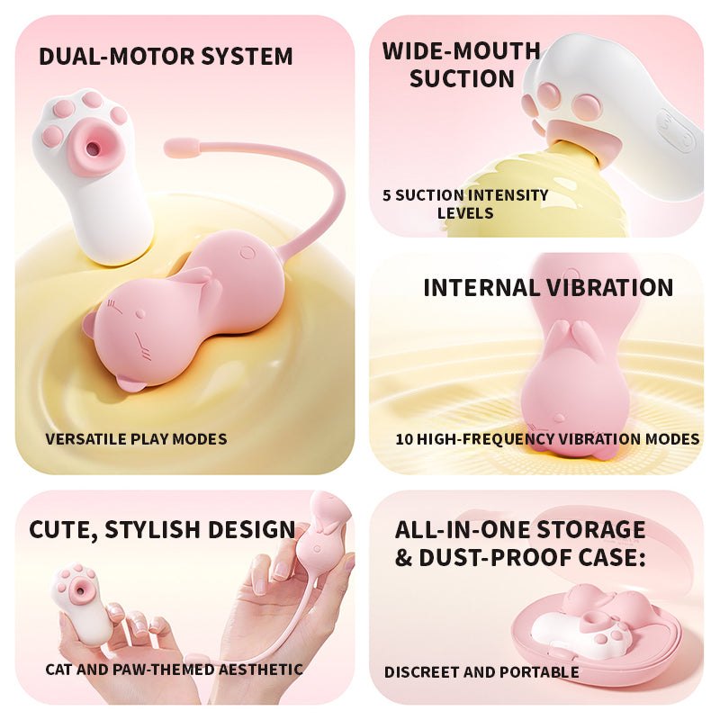 Pink silicone suction and egg vibrator set, photo 6