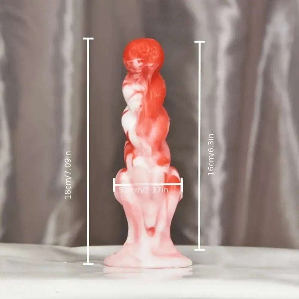 Textured silicone fantasy anal dildo, photo 3