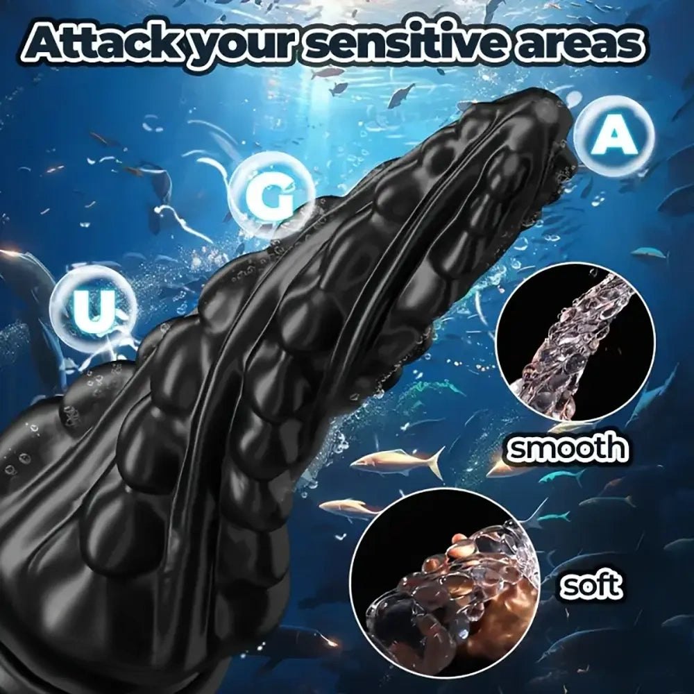 Knobby spiked textured dildo with suction cup base, photo 10