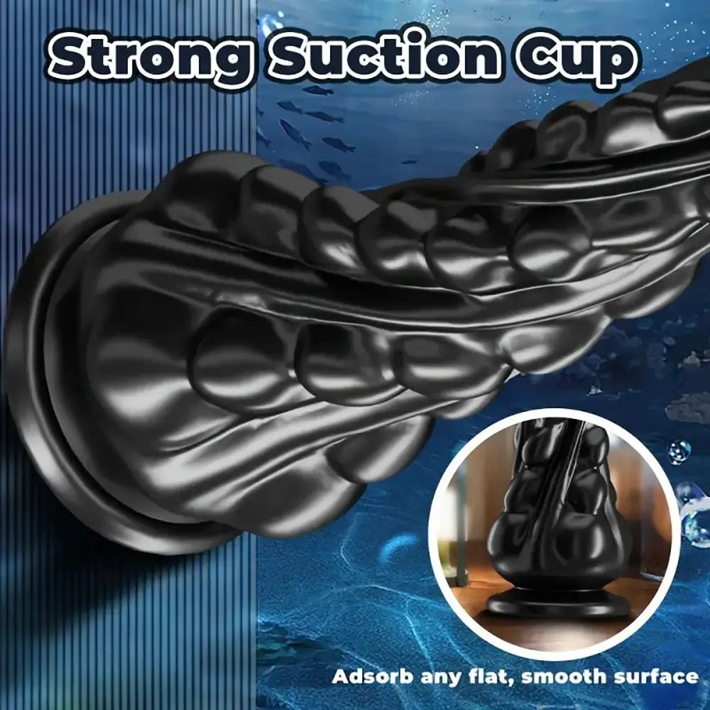 Knobby spiked textured dildo with suction cup base, photo 4