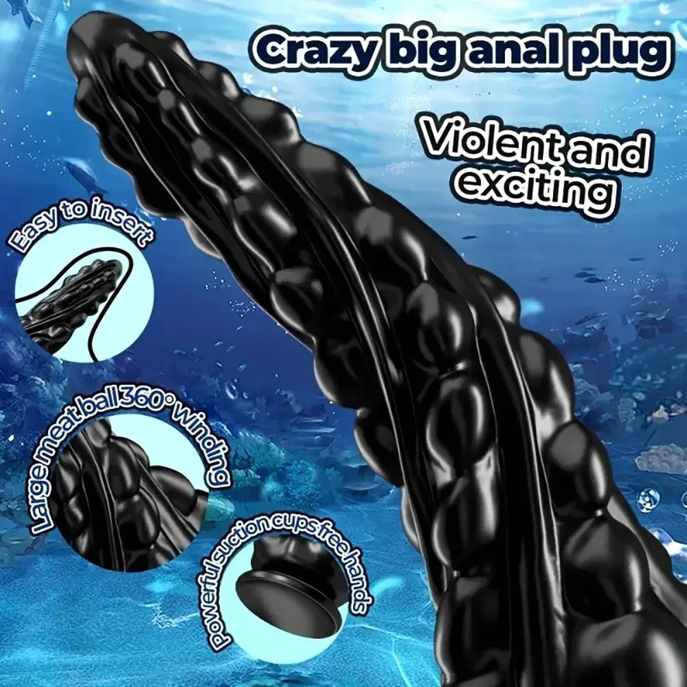 Knobby spiked textured dildo with suction cup base, photo 9