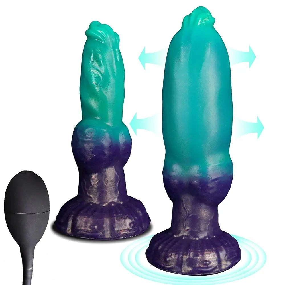 Mixed tone silicone knot fantasy dildo, photo 1