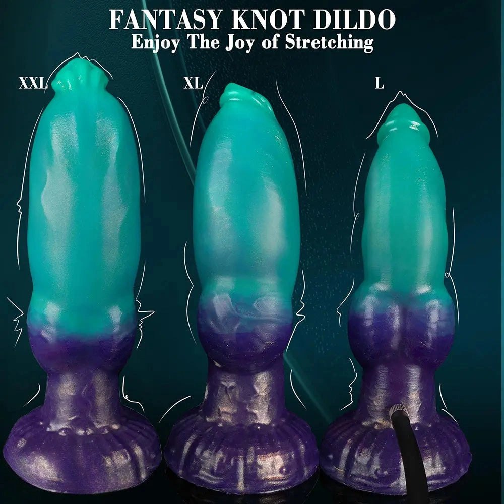 Mixed tone silicone knot fantasy dildo, photo 2