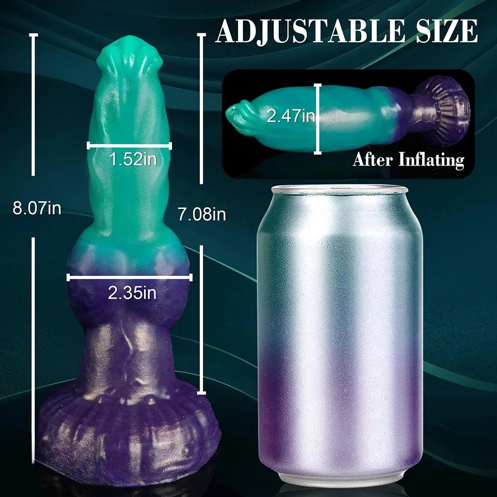 Mixed tone silicone knot fantasy dildo, photo 3