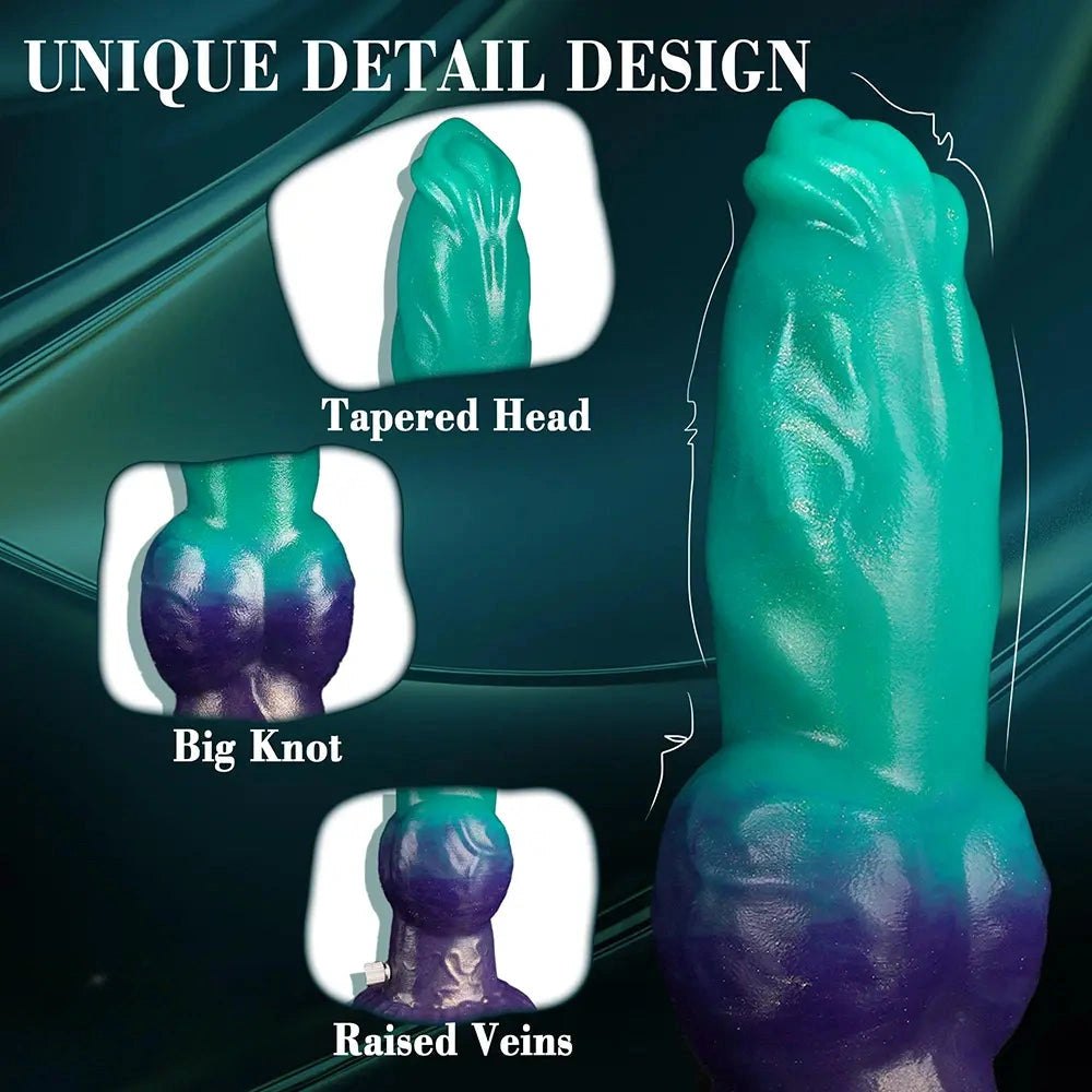 Mixed tone silicone knot fantasy dildo, photo 4