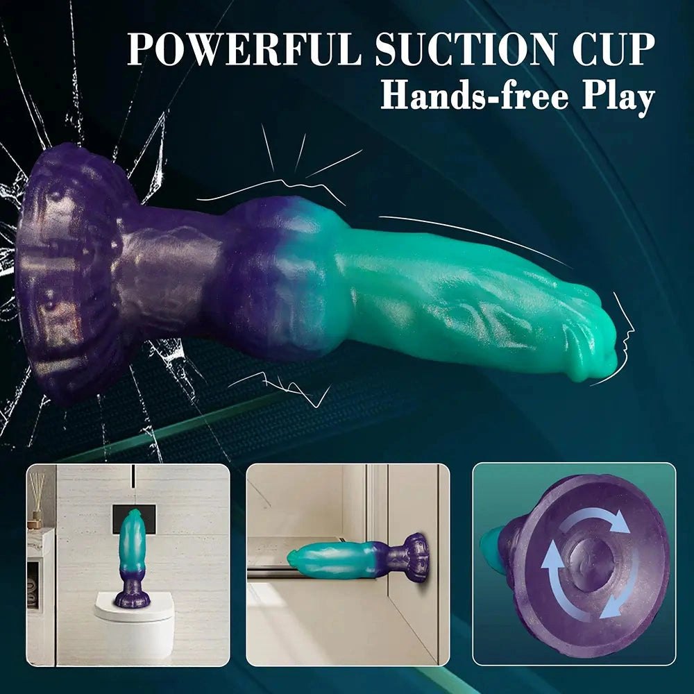 Mixed tone silicone knot fantasy dildo, photo 6