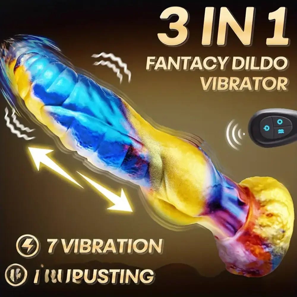 Colorful fantasy knot thrusting dildo, photo 1